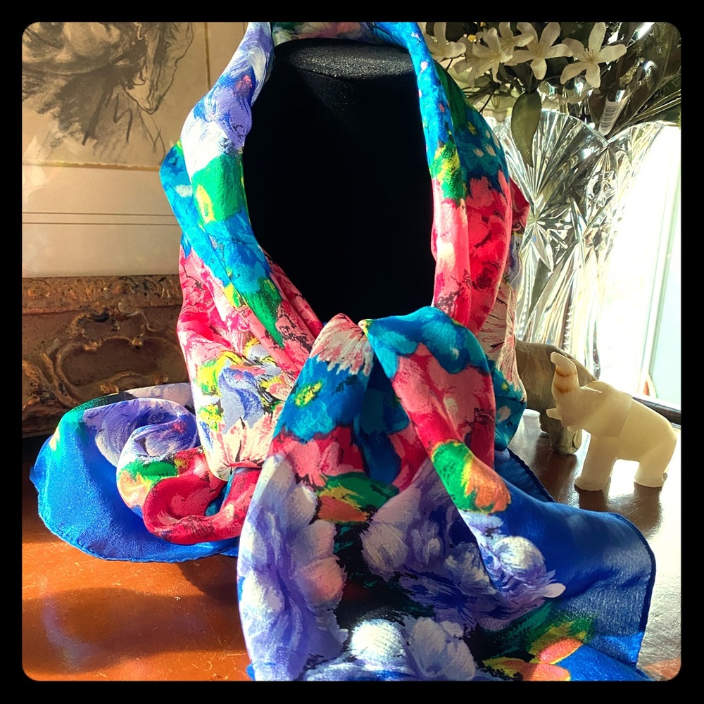 Vintage Oscar De La Renta Silk Scarf